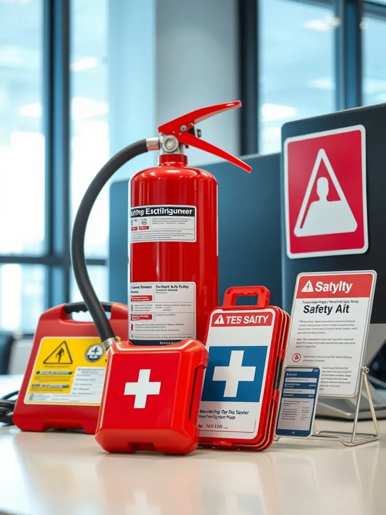 A comprehensive first aid kit tailored for workplace environments, including specialized supplies for common workplace injuries.