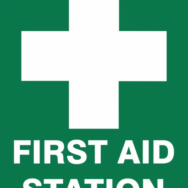 Emergency First Aid Station with Cross Sign