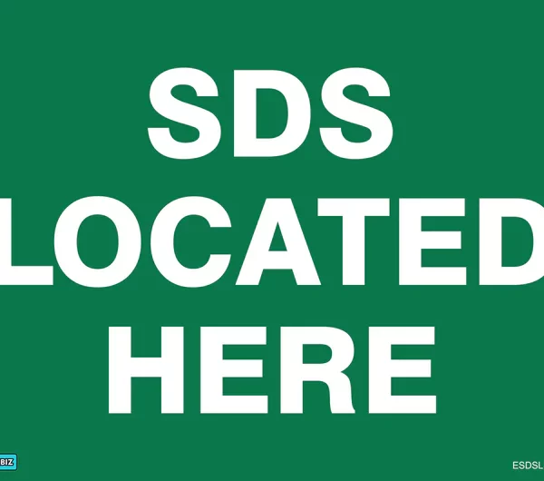 Emergency SDS Located Here Sign
