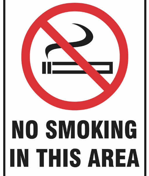 No Smoking In This Area Sign