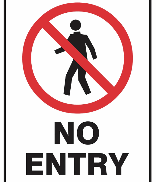 Prohibition No Entry Sign