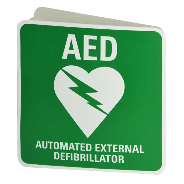 FastAid Defibrillator Angled Wall Sign 225 x 225mm