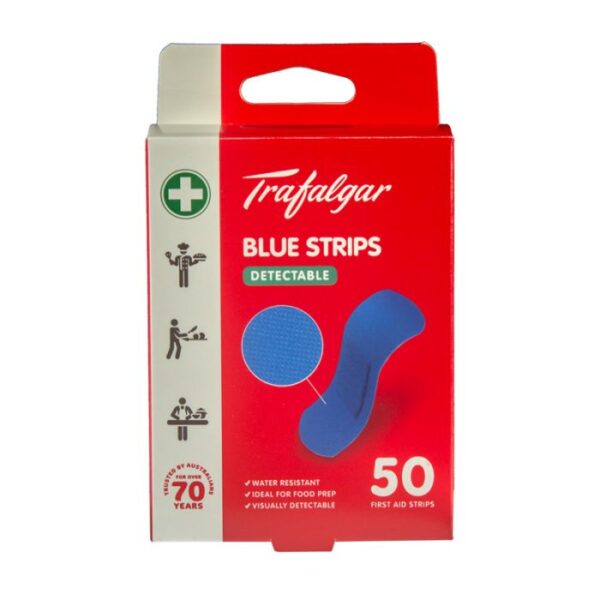 Trafalgar Blue Plastic Strips - 50 Pack