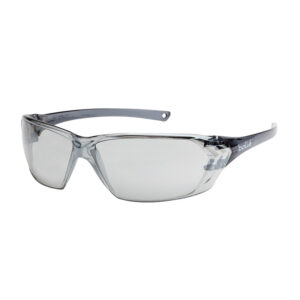 1614403 BOLLE PRISM POLY LT SMOKE FRAME SILVER FLASH LENS ANTI-SCRATCH SAFETY GLASSES