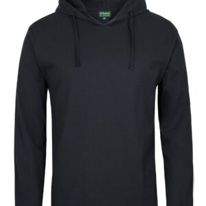 Colours of Cotton C of C L/S HOODED TEE BLACK - 3XS