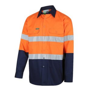 Workit Workwear Mens Hi-Vis 2 Tone Vented Regular Weight Taped Shirt