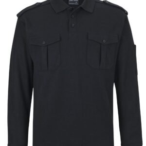 JB's wear JB's L/S 250 EPAULETTE POLO BLACK -XS