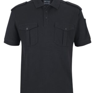 JB's wear JB's S/S 250 EPAULETTE POLO BLACK -XS