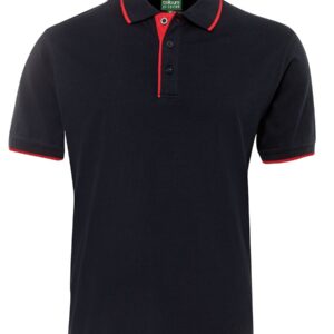 Colours of Cotton C of C TIPPING POLO NAVY/RED - S