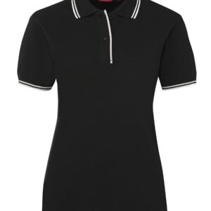 JB's wear JB's LADIES CONTRAST POLO BLACK/WHITE-08