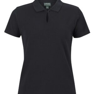 Colours of Cotton C of C LADIES COTTON S/S STRETCH POLO BLACK - 06