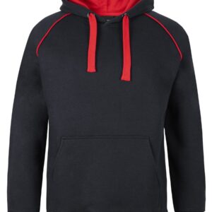 JB's wear JB's CONTRAST FLEECY HOODIE BLACK/RED-04