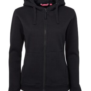 JB's wear JB's LADIES FULL ZIP FLEECY HOODIE BLACK - 08