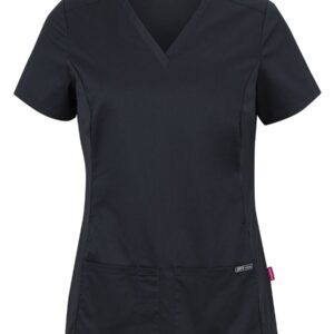 JB's wear JB's LADIES PREMIUM STRETCH PANEL SCRUB TOP BLACK - 06