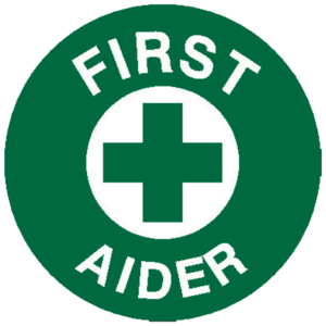 First Aider Sticker 5 x 5cm Sheet/5