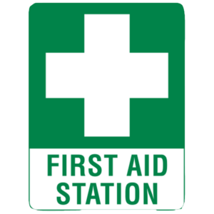 Large Poly First Aid Station Sign 60 x 45cm
