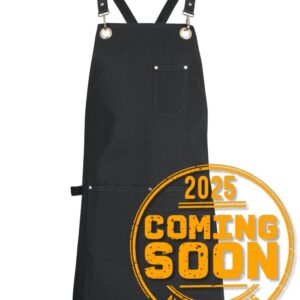 JB's wear JB's 65x75 BRASS EYELET CANVAS APRON PU STRAP BLACK/BLACK