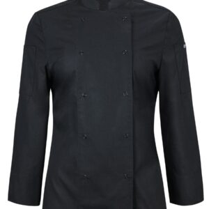 JB's wear JB's LADIES L/S SNAP BUTTON CHEFS JACKET BLACK - 06