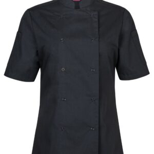 JB's wear JB's LADIES S/S SNAP BUTTON CHEFS JACKET BLACK - 06