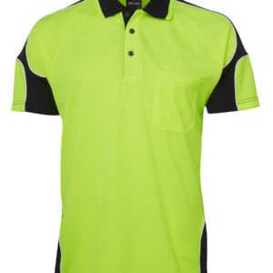 JB's wear JB's HV 4602.1 S/S ARM PANEL POLO LIME/BLACK-2XS
