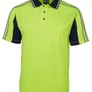 JB's wear JB's HV 4602.1 S/S ARM TAPE POLO LIME/NAVY-2XS