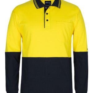 JB's wear JB's HV L/S COTTON POLO YELLOW/BLACK -2XS