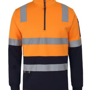 JB's wear JB's 1/2 ZIP AUST. RAIL (D+N) FLEECE SWEATER ORANGE/NAVY-2XS