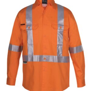 JB's wear JB's HV (D+N) L/S 150G CROSS BACK TAPE SHIRT ORANGE -XS