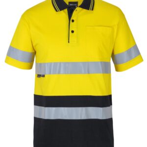 JB's wear JB's HV (D+N) S/S COTTON POLO YELLOW/BLACK - 2XS