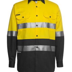 JB's wear JB's HV (D+N) L/S 150G W/SHIRT YELLOW/BLACK -3XS