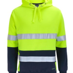 JB's wear JB's HV D+N 330G PULL OVER HOODIE LIME/NAVY - S