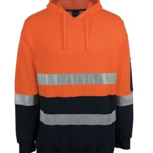 JB's wear JB's HV D+N 310 COTTON PULLOVER FLEECE HOODIE ORANGE/NVY-2XS
