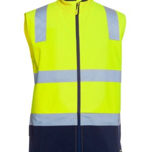 JB's wear JB's HV (D+N) THREE LAYER SOFTSHELL VEST LIME/NAVY-XS