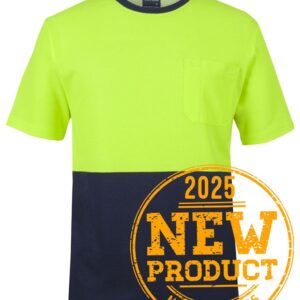 JB's wear JB's HV COTTON BACK TEE LIME/NAVY - 2XS