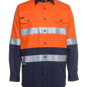 JB's wear JB's HV (D+N) L/S 190G SHIRT ORANGE/NAVY-XS