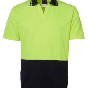 JB's wear JB's HV 4602.1 S/S NON BUTTON POLO LIME/NAVY - 2XS