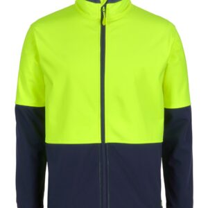 JB's wear JB's HV THREE LAYER SOFTSHELL JACKET LIME/NAVY - 2XS