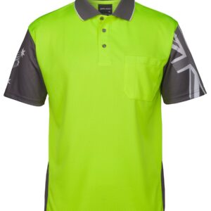 JB's wear JB's HV SOUTHERN CROSS POLO LIME/CHARCOAL - XS