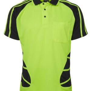 JB's wear JB's HV S/S SPIDER POLO LIME/BLACK-2XS
