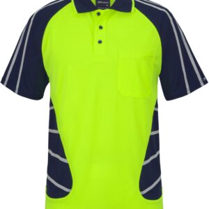 JB's wear JB's STREET SPIDER POLO W/ REFLECTIVE STRIPE LIME/NAVY-2XS