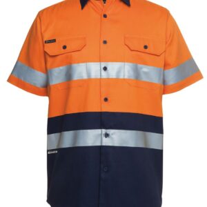 JB's wear JB's HV (D+N) S/S 190G SHIRT ORANGE/NAVY-XS