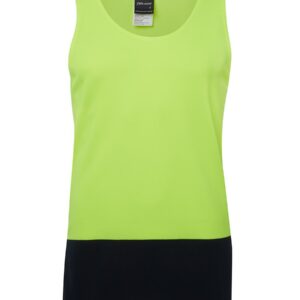 JB's wear JB's HV TRAD SINGLET LIME/NAVY-2XS