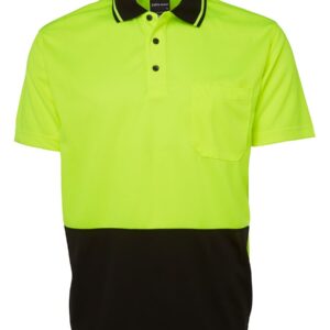 JB's wear JB's HV 4602.1 NON CUFF TRAD POLO LIME/BLACK - 2XS