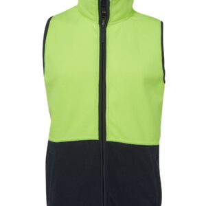 JB's wear JB's HV POLAR VEST LIME/NAVY -2XS