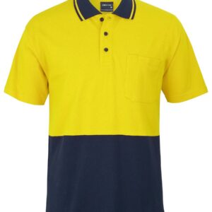 JB's wear JB's HV S/S COTTON PIQUE TRAD POLO YELLOW/NAVY - 2XS