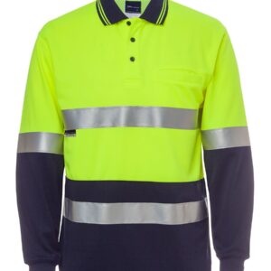 JB's wear JB's HV L/S (D+N) TRAD POLO LIME/NAVY-2XS