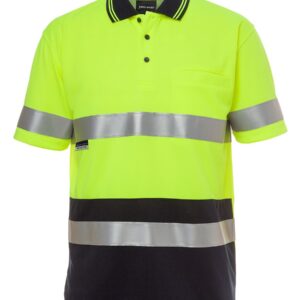 JB's wear JB's HV S/S NON CUFF (D+N) TRAD POLO LIME/NAVY-S