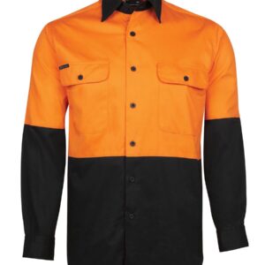 JB's wear JB's HV L/S 150G SHIRT ORANGE/BLACK -3XS