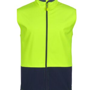 JB's wear JB's HV THREE LAYER SOFTSHELL VEST LIME/NAVY - 2XS