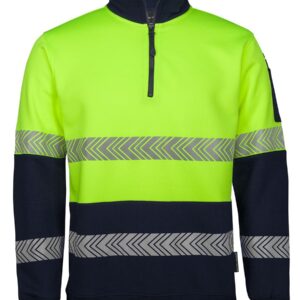 JB's wear JB's HV 1/2 ZIP SEGMENTED TAPE FLEECY LIME/NAVY - XS